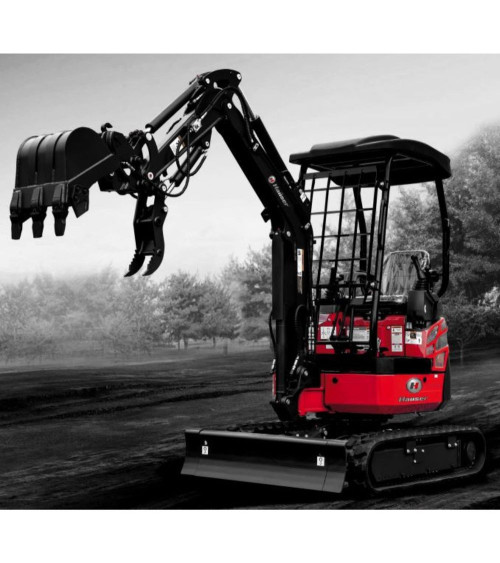 Mini Excavadora Kubota Hauser XR18C 16 CV Diesel Orugas retráctiles Mandos pilotados Giro lateral