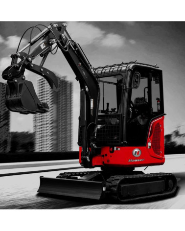 Excavadora Kubota Hauser XR28 19 CV Diesel Orugas retráctiles Mandos pilotados Cabina Giro lateral