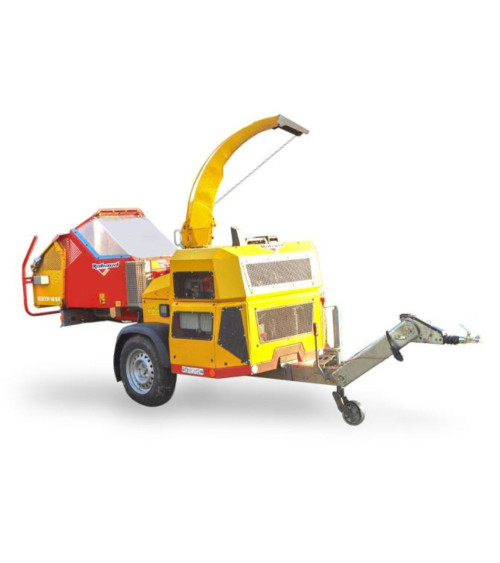 Biotrituradora sobre Remolque de carretera Rabaud VEGETOR 160 M 42 Doosan Diesel 42 CV 160 mm Con Cinta