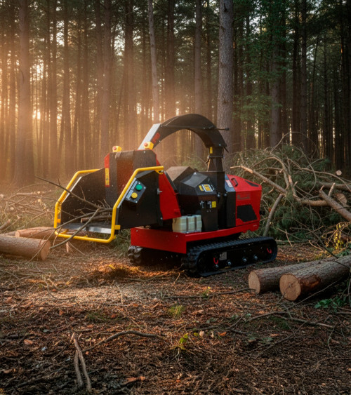 Biotrituradora orugas profesional Gasolina 38HP 200MM Caravaggi CP-210 K TN