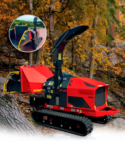 Biotrituradora orugas profesional Diésel 25,2HP 200MM Caravaggi CP-210 KD TN