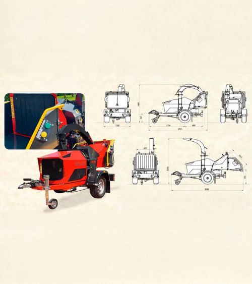 Biotrituradora orugas profesional Gasolina 38HP 200MM Caravaggi CP-210 K TN