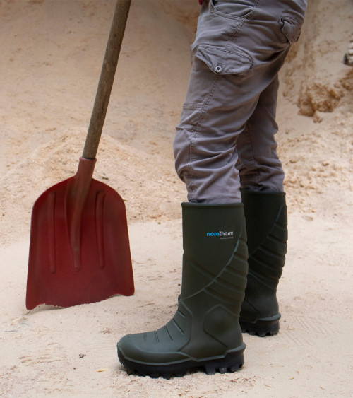 Bota de agua térmica con puntera para agricultura Noratherm Verde S5