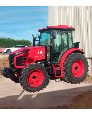 Tractor agrícola 4×4 TYM T78 — 75,3 HP con transmisión inversor sincronizado