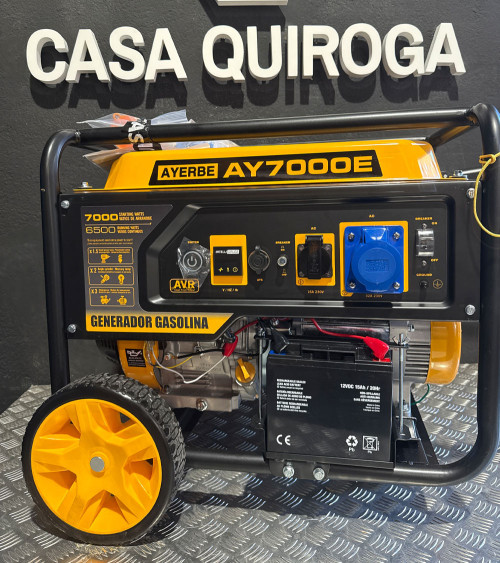 Generador gasolina Monofásico 6.5kW Arranque Eléctrico — AYERBE 7000 E