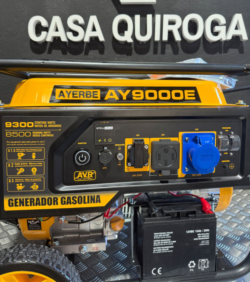 Generador gasolina Monofásico 8.5kW Arranque Eléctrico — AYERBE 9000 E