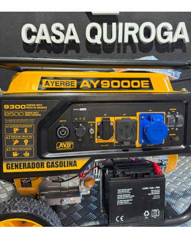 Generador gasolina Monofásico 8.5kW Arranque Eléctrico — AYERBE 9000 E