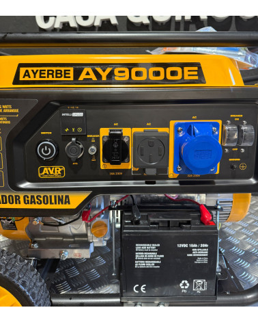 Generador gasolina Monofásico 8.5kW Arranque Eléctrico — AYERBE 9000 E
