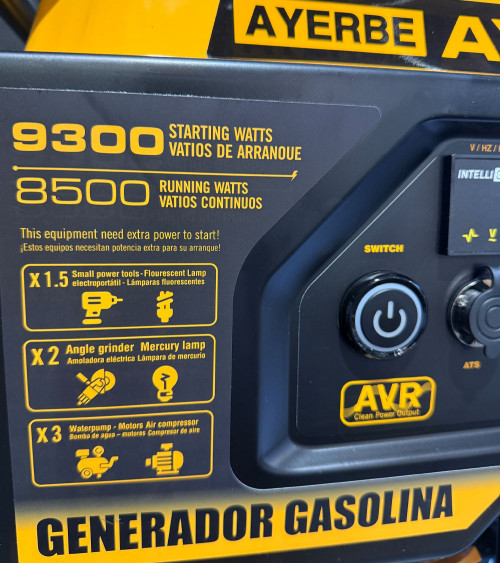 Generador gasolina Monofásico 8.5kW Arranque Eléctrico — AYERBE 9000 E
