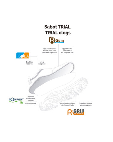 Zueco Rouchette Trial Gris / Salmón (36-41)