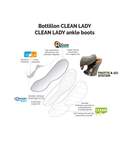 Botín de agua Rouchette Clean Lady Gris  (36-41)
