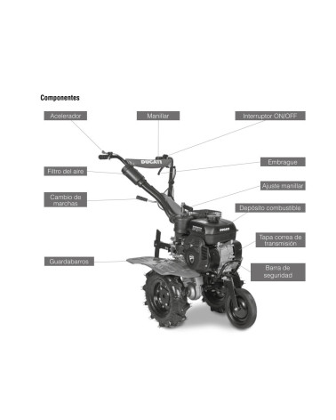 Motoazada Gasolina Ducati DTL7000 212cc 50/60/80cm