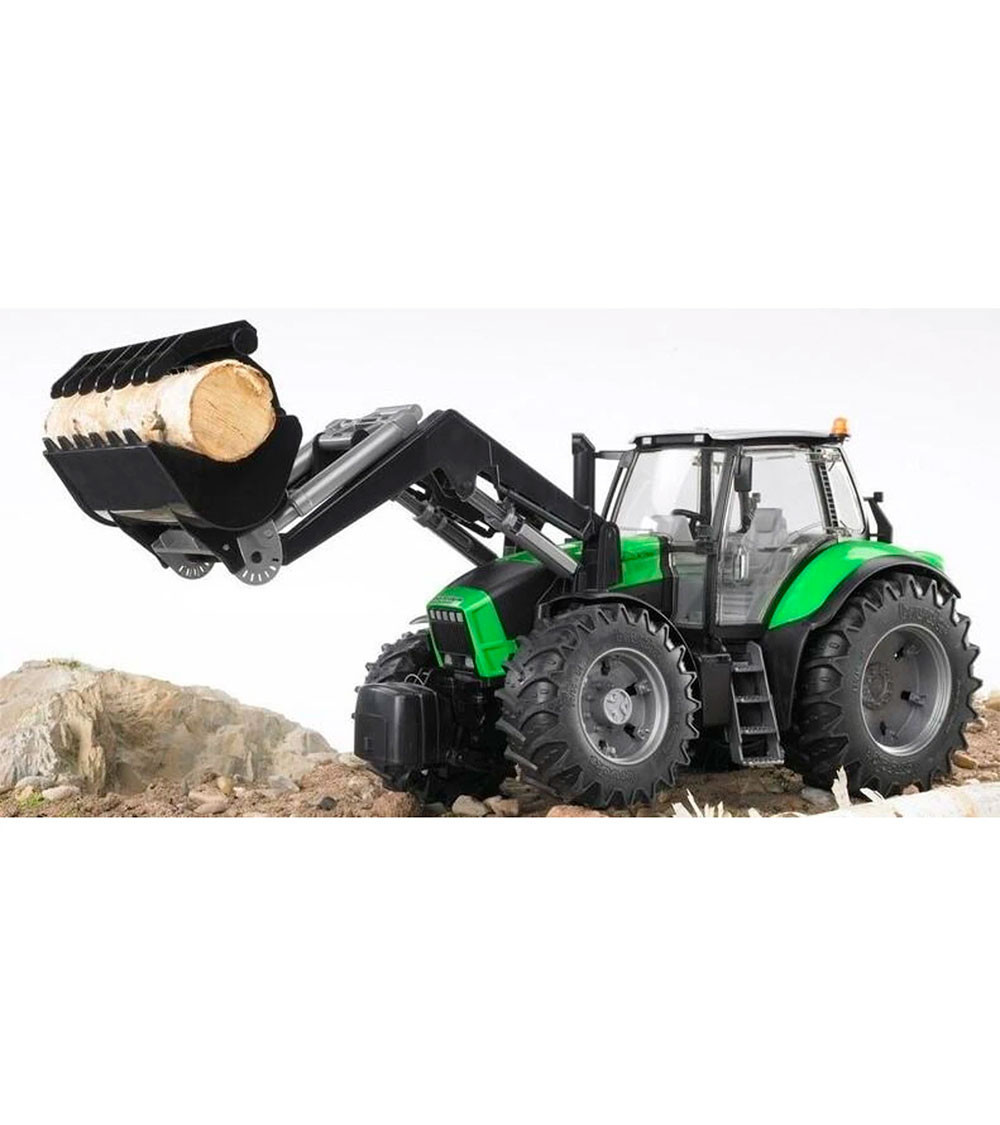 Tractor de juguete Deutz Agrotron X720 con cargador frontal — Bruder