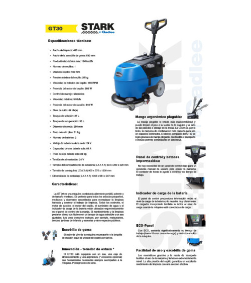Fregadora industrial batería Stark by Gadlee GT30B