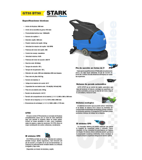 Fregadora industrial batería Stark by Gadlee GT55BT50