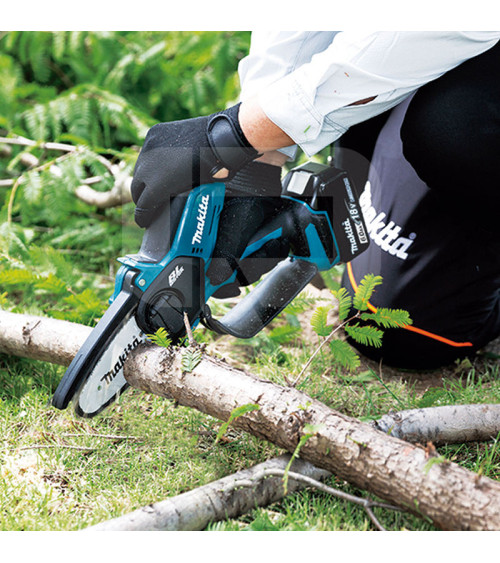 Motosierra de poda a batería Makita 18V LXT 10cm DUC101SF + bat. 3.0 Ah y cargador