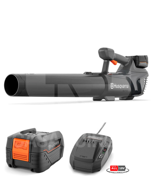 Soplador a batería Husqvarna Aspire B8X-P4A 18V (Kit batería 4.0 Ah y cargador)