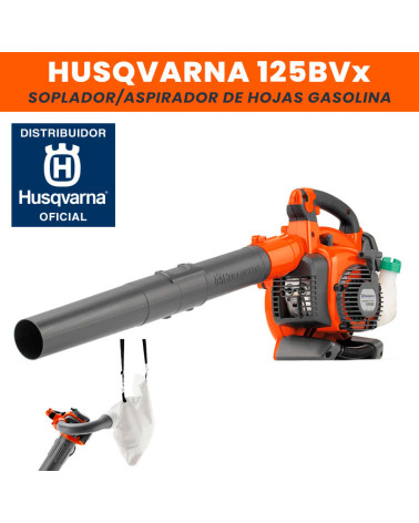Soplador/aspirador de hojas gasolina Husqvarna 125BVx 28cc