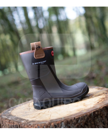 Botas de agua Dunlop RigPRO media caña marrón (37-48)