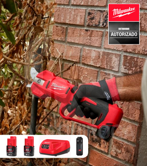 Tijera de poda batería Milwaukee M12 BLPRS-202 (+2 bat. 2.0 Ah+cargador)