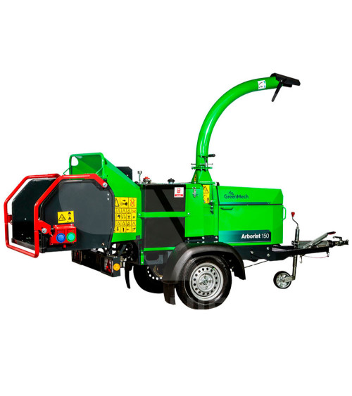 Biotrituradora profesional remolque Greenmech Arborist 150D diésel 25HP 150mm