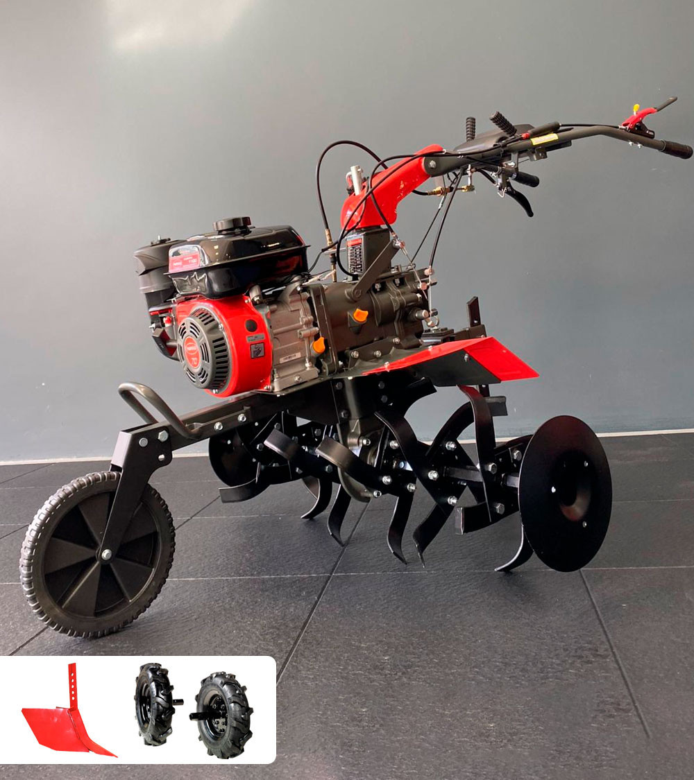 Motoazada gasolina Roteco Europa 1100 semi-profesional sin correas (con ruedas y arado)