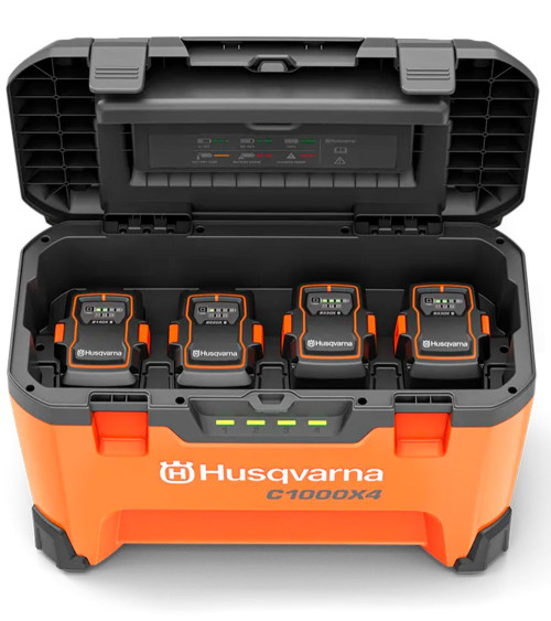 Cargador batería Husqvarna 40-C1000X4 - Cargador multipuerto 4 baterías Husqvarna