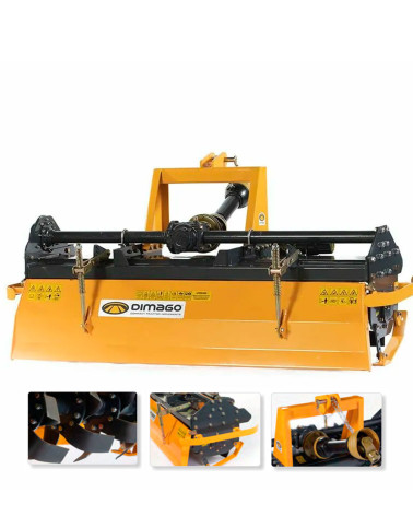 Rotovator profesional reforzado 215cm transmisión lateral + cardan Dimago PRO 220 (100 a 120HP)