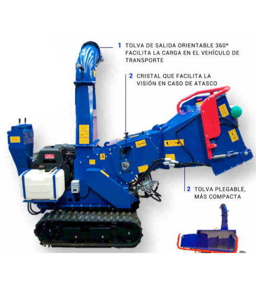 Biotrituradora orugas profesional Yamapower 22cv 120mm