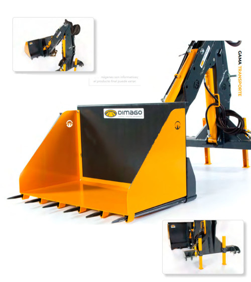 Pala cargadora trasera reforzada para tractores de 50 a 100 HP Dimago