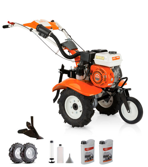 Motoazada gasolina fundición Dormak MD 65 DK con ruedas, arado y regalos